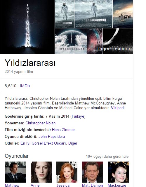 Google'ın Bilgi Diyagramı 12 interstaller