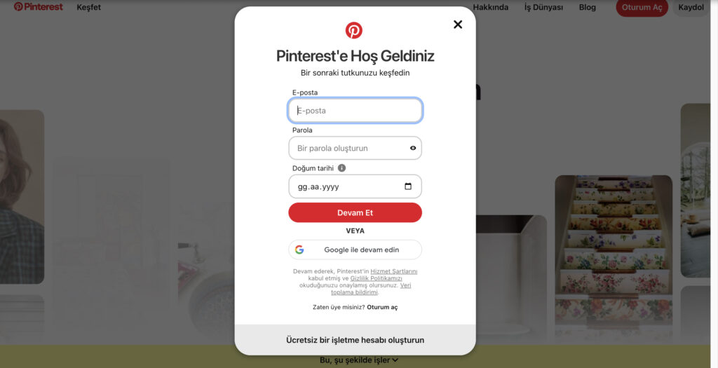 Pinterest Nasıl Kullanılır? 2025 İçin Adım Adım Rehber 4 pinterest kayit ol
